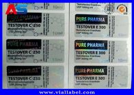Pharmacy Medication Bottle 10ml Vial Labels Laser Hologram + CMYK Printing labels for glass vials