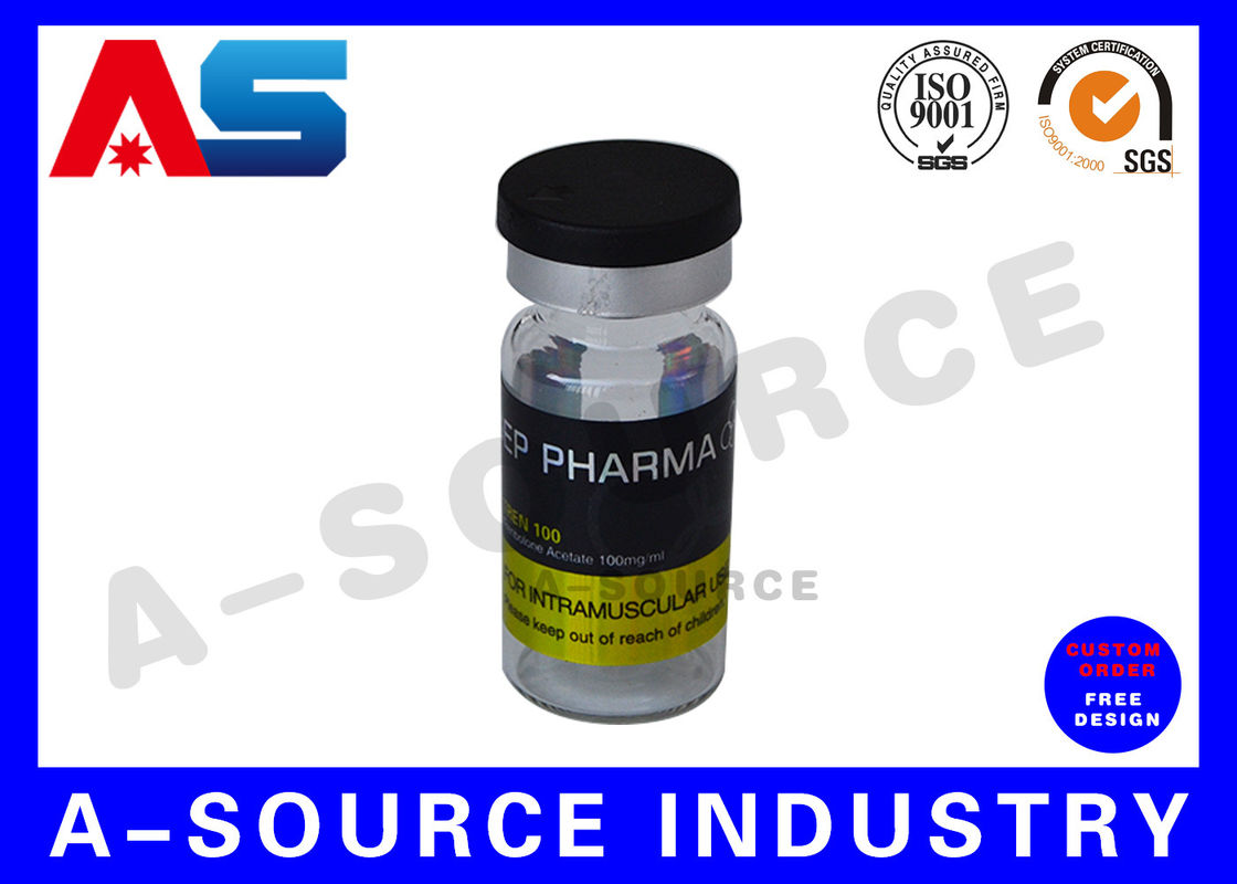 Waterproof Plastic Vials Labels Printing Of Testosterone Labeled Vials