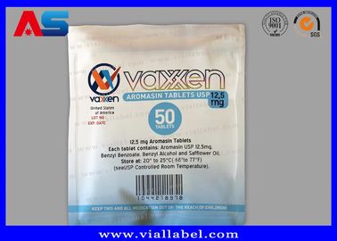 Aromasin  50 Tablets USP Sterilization Labels Pill Bottle Label Printing Printed On Aluminum Zip Lock Bags