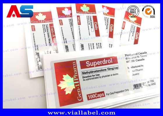 Adhesive Vinyl Glass Injection Steroid Bottle Labels , Injection Steroid Bottle Labels