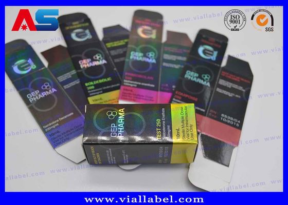 Custom Testosterone Isocaproate Carton 10ml Vial Small Bottle Boxes Label Holographic Printing