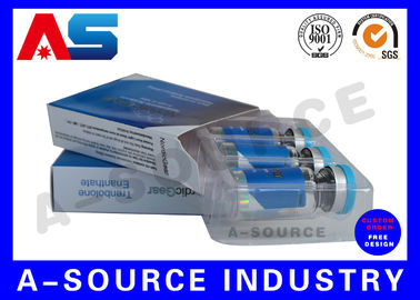 Anti - Fake Peptide Injection Laser 10ml Vial Storage Boxes Panton Blue And White Color H-G-H / HCG package box