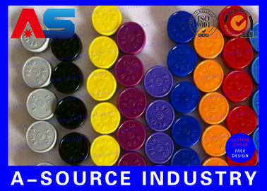 Polypropylene Purple Medicine Vial Caps Crimper , Aluminum Bottle Caps Seals 32mm electroplating black