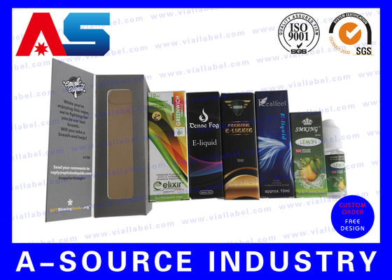 30ml Box Print e liq-uid Custom Small Packaging Boxes With Clear Window With Free Design Black Matt Finish