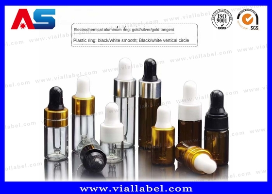 4ml / 5ml Dropper Bottle Glass Vials With Screw-On Cap For Storing Pharmacy Oils
