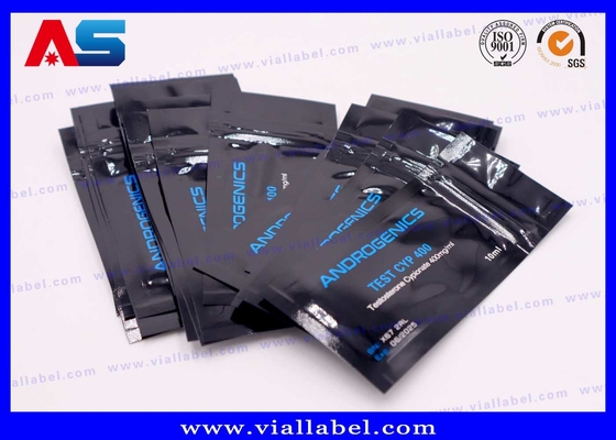 Black Printing Aluminum Foil Pouch For 10ml Vial Androgenics Test Cyp 10ml Bottle