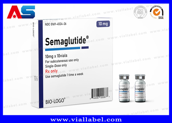 Customized Ampoule / Vial Glass Bottle Paper Boxes For Semaglutide 2mg Package Free Design