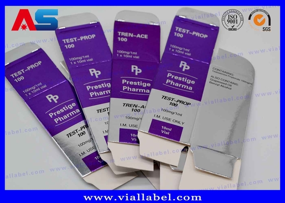 Customized 10ml Vial Packaging Boxes With Metallic Silver Foil Printing For Pharma Package