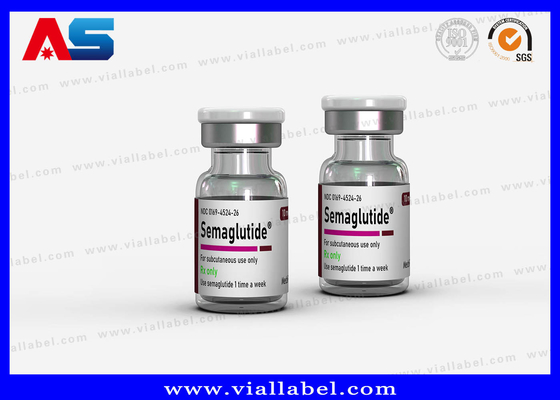 Semaglutide 2ml Customized Adhesive Small Bottle Label With Varnish UV Spot / Hot Stamp / Foil