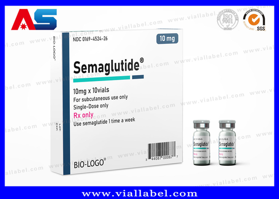 Semaglutide 2ml Customized Adhesive Small Bottle Label With Varnish UV Spot / Hot Stamp / Foil