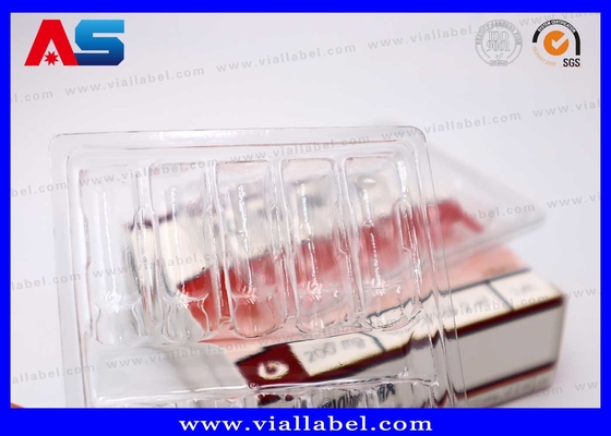 Plastic Tray And Paper Box For 10 Amp Of 2ml MOQ 100pcs 55um Thickness Clear PET