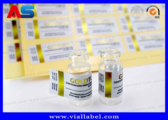 Gold Foil 10ml Vial Labels Printed Bottle Package Waterproof Strong Adhesive 10ml Label