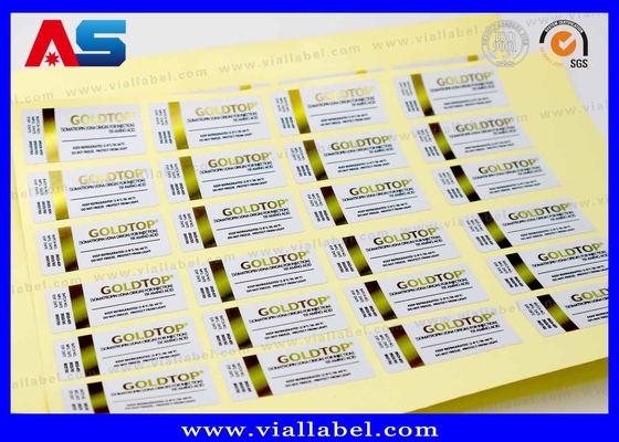 Gold Foil 10ml Vial Labels Printed Bottle Package Waterproof Strong Adhesive 10ml Label