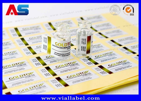 Gold Foil 10ml Vial Labels Printed Bottle Package Waterproof Strong Adhesive 10ml Label