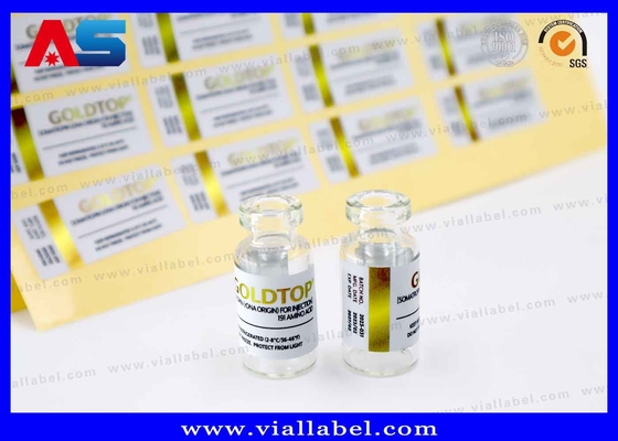 10ml Vial Label GoldTop Bottle Water Printing Gold Foil Effect Strong Adhesive Waterproof