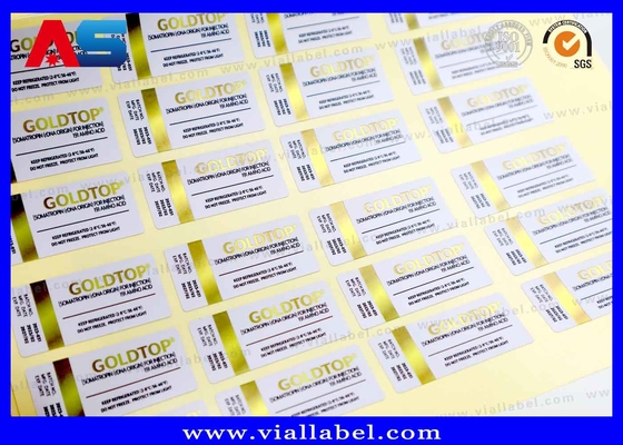 10ml Vial Label GoldTop Bottle Water Printing Gold Foil Effect Strong Adhesive Waterproof