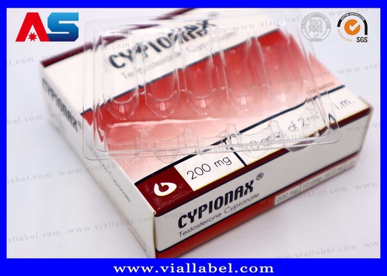 Customized 10ml Vial Boxes With Plastic Trays Of 10 Bottles Ampoules Anti Fake Printing