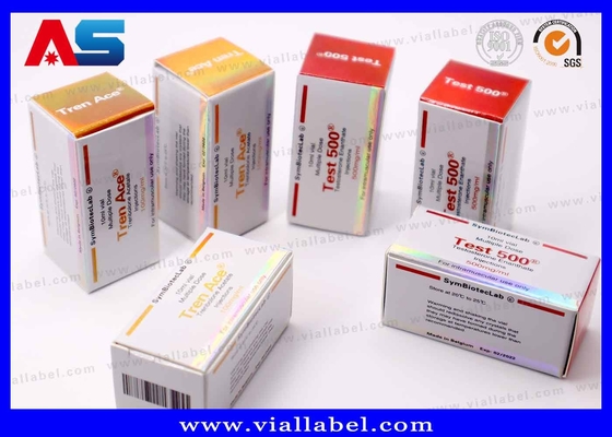 10ml Vial Box Test 500 Laser Holographic Logo Waterproof Glossy Varnishing Customized