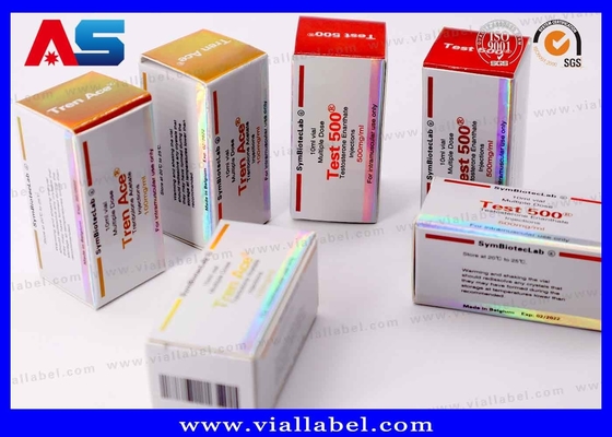 10ml Vial Box Test 500 Laser Holographic Logo Waterproof Glossy Varnishing Customized