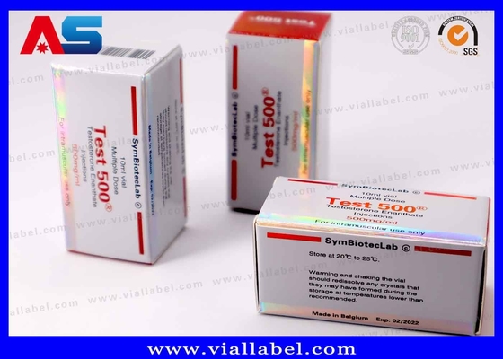 10ml Vial Box Test 500 Laser Holographic Logo Waterproof Glossy Varnishing Customized