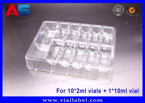 PET Transparent Blister Packaging Tray for 10 x 2ml Vials + 1 x 10ml Vial