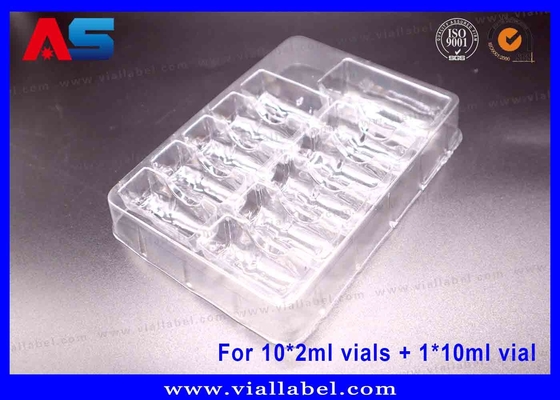 PET Transparent Blister Packaging Tray for 10 x 2ml Vials + 1 x 10ml Vial