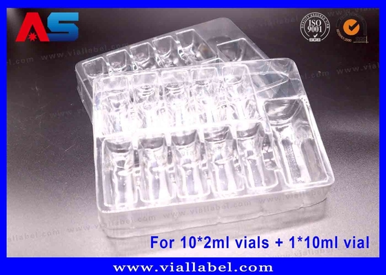 PET Transparent Blister Packaging Tray for 10 x 2ml Vials + 1 x 10ml Vial