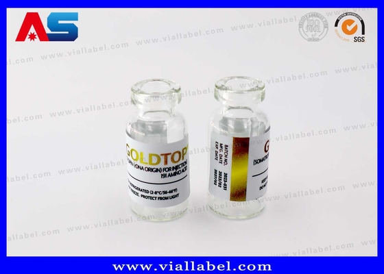 Strong Adhesive 10ml Vial Stickers Gold Foil Printing For Injection Lyophilized Peptides