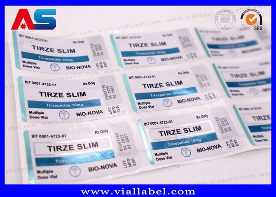 3ml Vial Sticker Tirzepatide Labels For Glass Vial Printing UV Matt Metallic Foil Printing