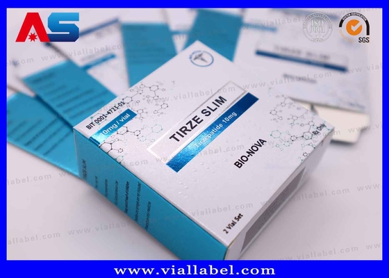 UV Matt Metallic Colors Pharmaceutical Tirzepatide Paper Box Label Trays For 2 Bottles Of 2ml