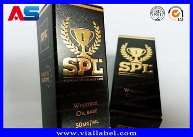 Printed Cardboard Storage 10ml Vial Boxes With Lids Bodybuilding Gels Gold Foil Packaging gold foil / hologram effect