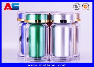 Durable Acrylic Plastic Pill Pots 60CC Pharmacy Capsules Cylinder Bottle