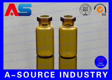 Frosted Small Glass Vials Rubber Stoppers Printed With Custom Logo vial glass bottle