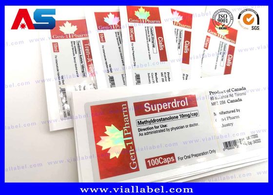 Adhesive Vinyl Glass Injection Peptide Bottle Labels , Injection Peptide Bottle Labels