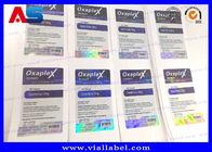 Full Color Paper / PP / Laser Film Prescription Pharmacy Label  With Hologram Effect For Medicine Jars