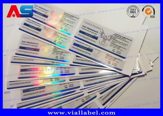 Holographic 10ml Vial Labels Injectable Peptide Prescription Vial Label Printing 4C Full Color 60 x 25 mm