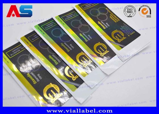 Laser 10ml Vial Labels Custom Waterproof Labels For Products Embossing / Gold Foil hologram effect