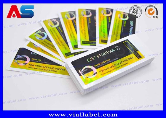 CMYK Printing Holographic HCG Vial Label Thickness 50um 100 tablets label