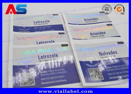 Custom vial labels Printing Glass 10ml Vial Labels , Custom Holographic Labels For Bottles