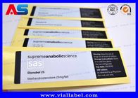 Custom 30ml Vial Labels Brushed Aluminum Foil Printing For Pharma Grade Peptide pharmacy labels stickers