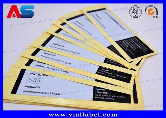 Pharma Lab Peel Off 10ml Vial Labels Metallic Printing For Bodybuilding Peptide Injection Vials