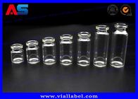 Injection 10ml Clear Small Glass Vials Silicone Stopper / Flip Off Caps
