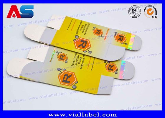 Cardboard Storage 10ml Vial Boxes For Glass Hologram Medicine Bottles , ISO9001 pharmaceutical packaging boxes
