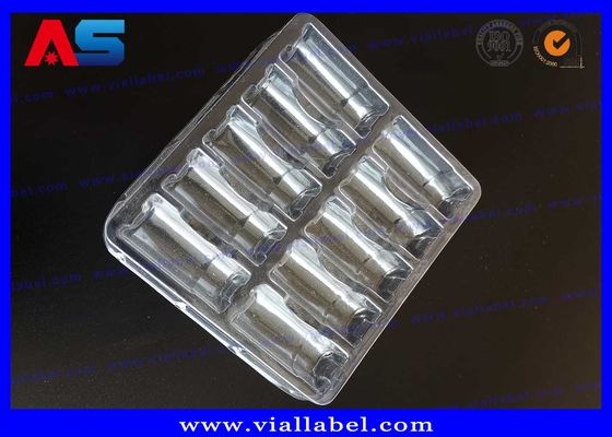 2ml 10 Vials Transparent / white / Black Pharmaceutical Blister Packaging With Labels