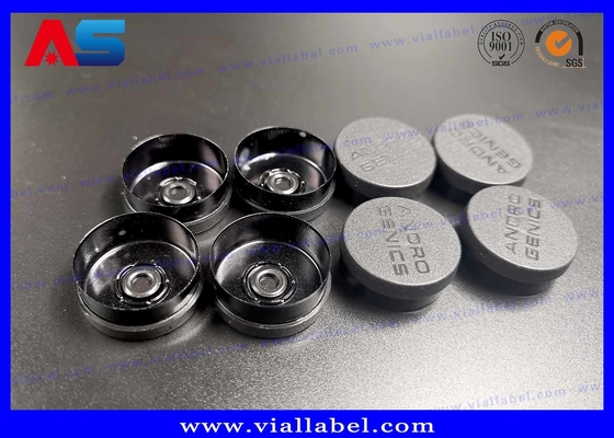 Polypropylene Purple Medicine Vial Caps Crimper , Aluminum Bottle Caps Seals 32mm electroplating black