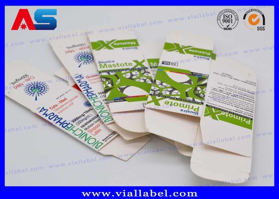 Bodybuilding Undecanoate Glossy 10ml Vial Boxes , Medicine Glass Vials With Colorful Printing