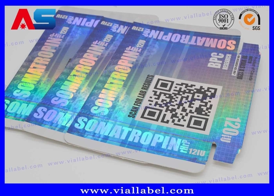 Somatropin Bodybuilding Hcg Tablets Custom Pill Box / Medicine Carton Box paper box Silver foil