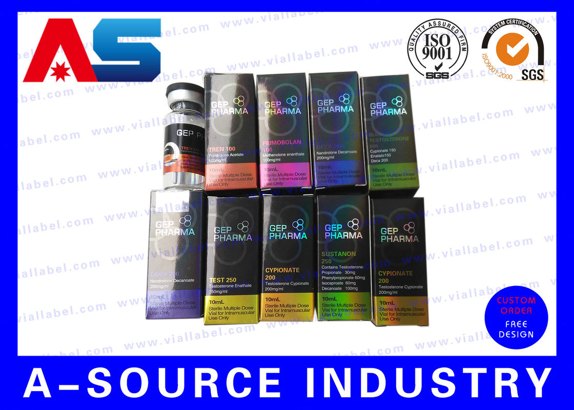 Injectable Peptide Customized color&logo printed coated paper box 10ml vial boxes bodybuilding packaging box