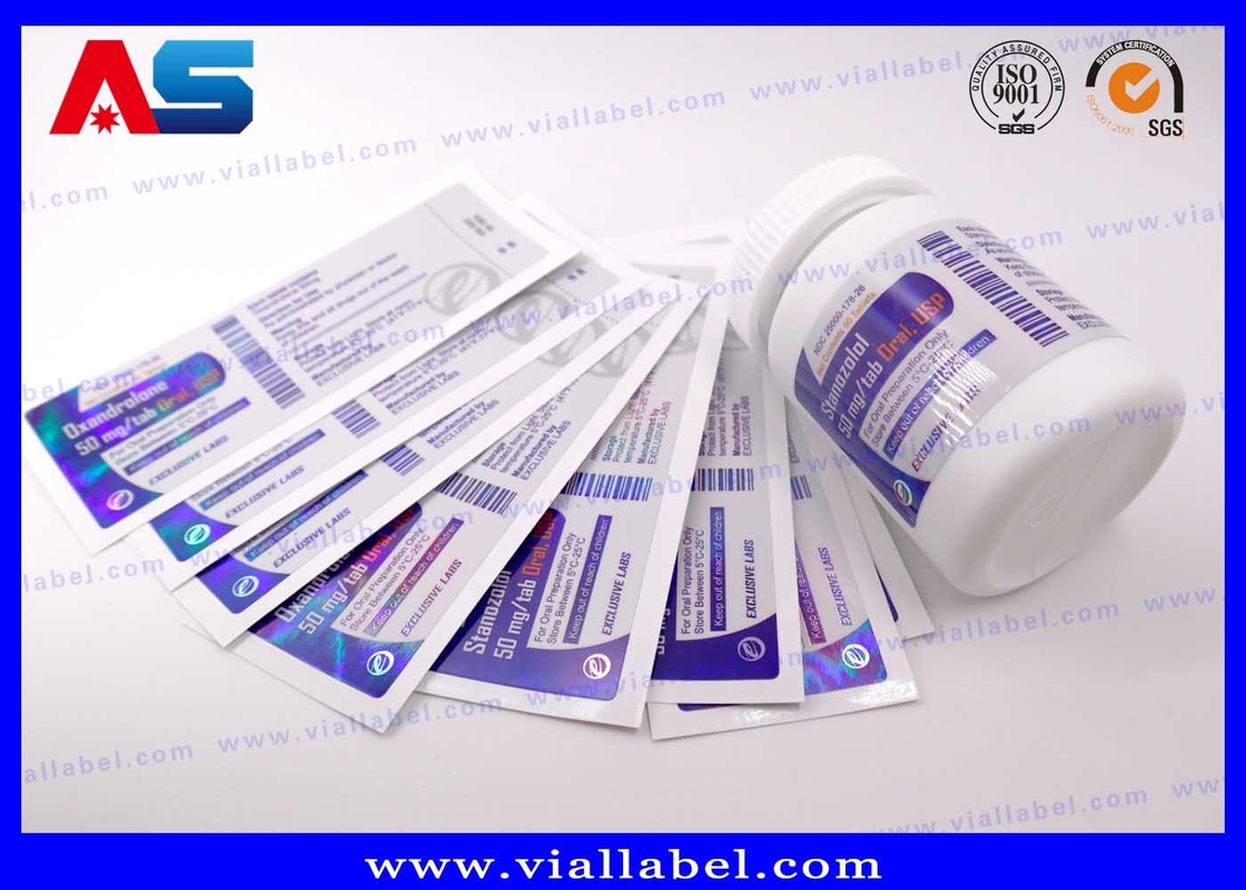 Laser Holographic Foil Printable Pill Bottle Labels For Pharmacy Package