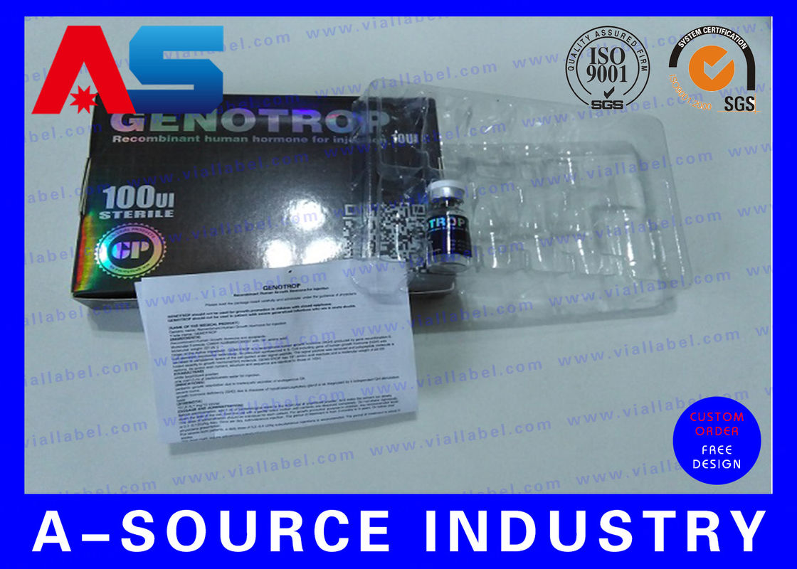 High Quality Holographic Paper HGH Injection 2ml Bottle 10ml Vial Boxes With Plastic Tray Made In China